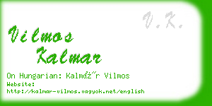 vilmos kalmar business card